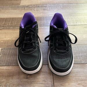 Nike Air Force 1, black/purple/gold, youth 13.5